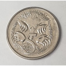 AUSTRALIA 1981 . FIVE 5 CENTS COIN . ECHIDNA